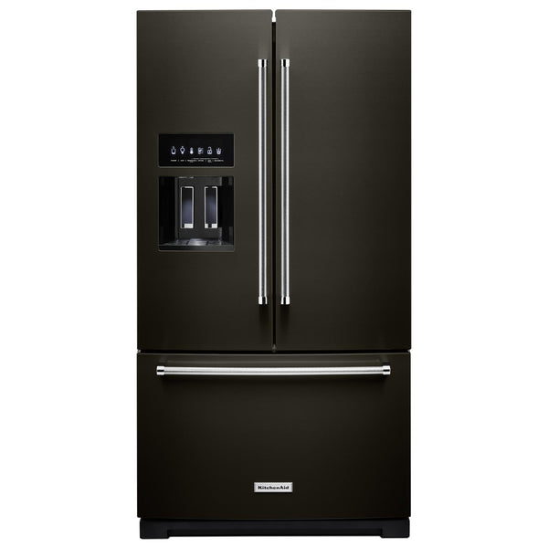  KitchenAid French 3-Door Refrigerator with External Water and Ice Dispensing System KRFF577KBS IMAGE 1