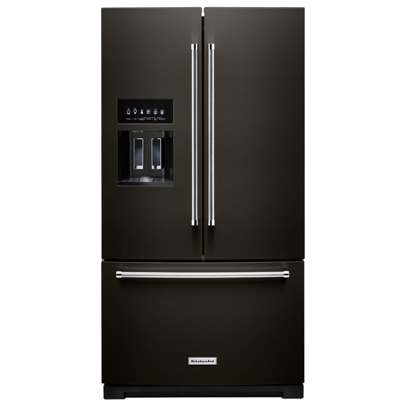  KitchenAid French 3-Door Refrigerator with External Water and Ice Dispensing System KRFF577KBS IMAGE 1