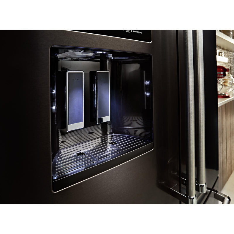  KitchenAid French 3-Door Refrigerator with External Water and Ice Dispensing System KRFF577KBS IMAGE 5