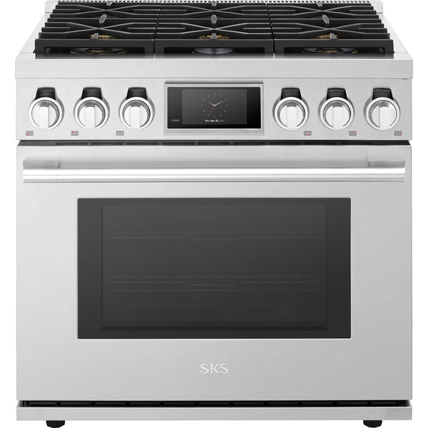  Signature Kitchen Suite 36-inch Freestanding Gas Range with SmartThinQ® SKSGR360S IMAGE 1