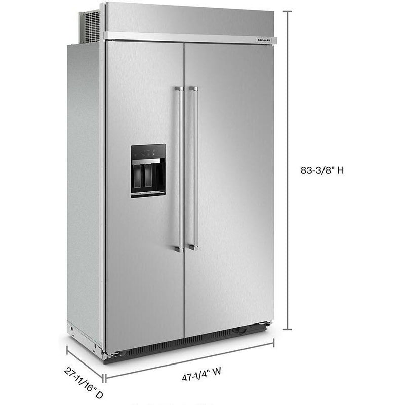  KitchenAid 48-inch, 29.4 cu. ft. Built-in Side-by-Side Refrigerator with External Water and Ice Dispensing System KBSD708MPS IMAGE 8