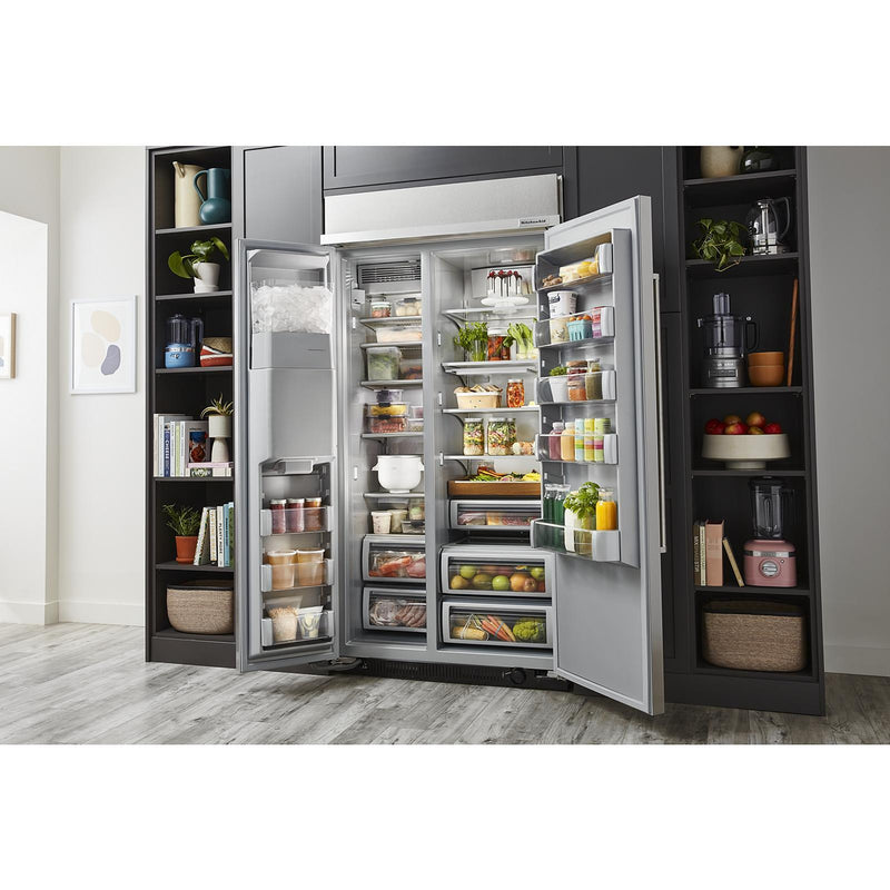  KitchenAid 42-inch, 25.1 cu. ft. Built-in Side-by-Side Refrigerator with External Water and Ice Dispensing System KBSD702MPS IMAGE 18