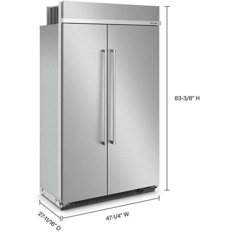  KitchenAid 48-inch, 30 cu. ft. Built-in Side-by-Side Refrigerator with Internal Ice Maker KBSN708MPS IMAGE 4