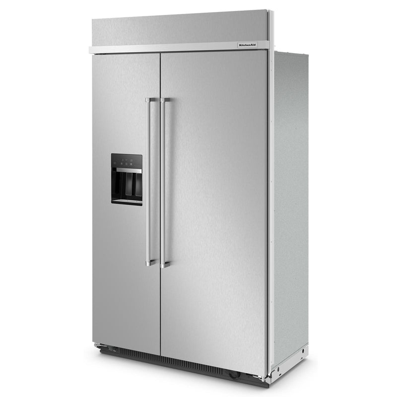  KitchenAid 48-inch, 29.4 cu. ft. Built-in Side-by-Side Refrigerator with External Water and Ice Dispensing System KBSD708MSS IMAGE 3