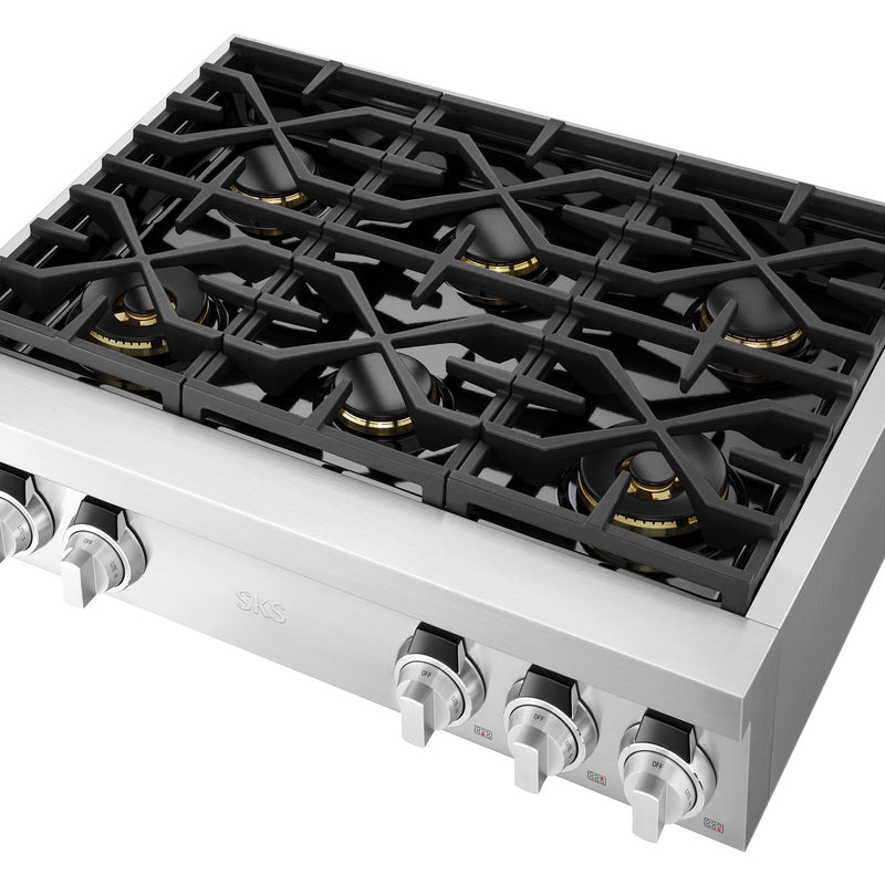  Signature Kitchen Suite 36-inch Built-in Gas Rangetop SKSRT360S IMAGE 13