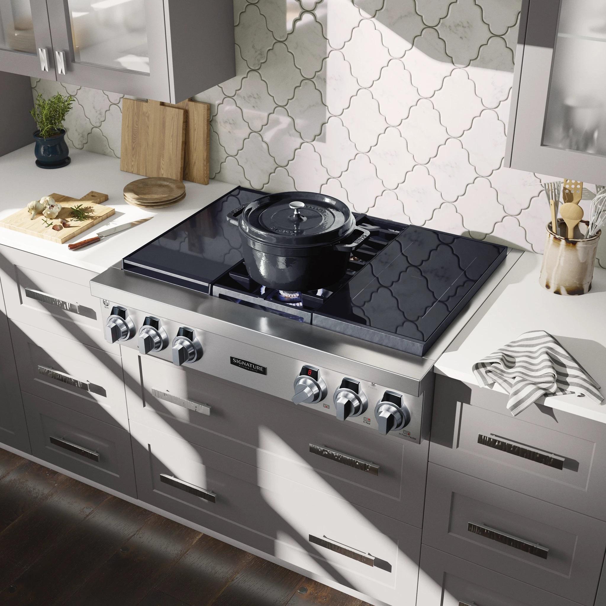  Signature Kitchen Suite 36-inch Built-in Gas Rangetop SKSRT360S IMAGE 7