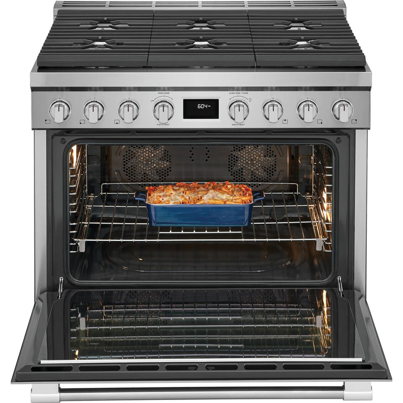  Frigidaire Professional 36-inch Freestanding Dual-Fuel Range with Convection Technology PCFD3670AF IMAGE 2