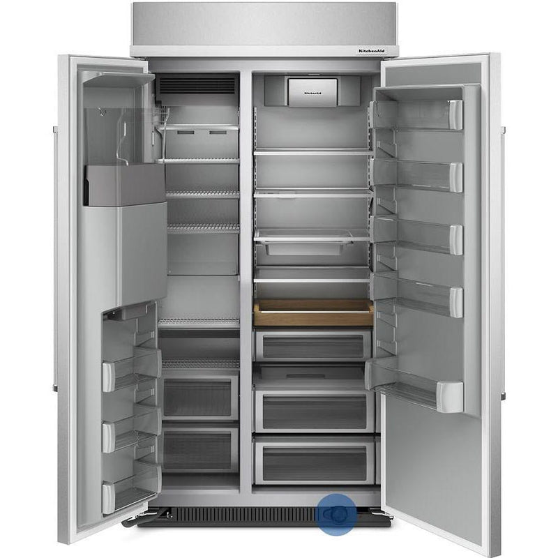  KitchenAid 42-inch, 25.1 cu. ft. Built-in Side-by-Side Refrigerator with External Water and Ice Dispensing System KBSD702MSS IMAGE 2