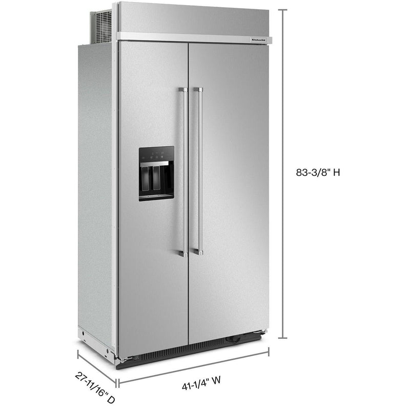  KitchenAid 42-inch, 25.1 cu. ft. Built-in Side-by-Side Refrigerator with External Water and Ice Dispensing System KBSD702MSS IMAGE 4