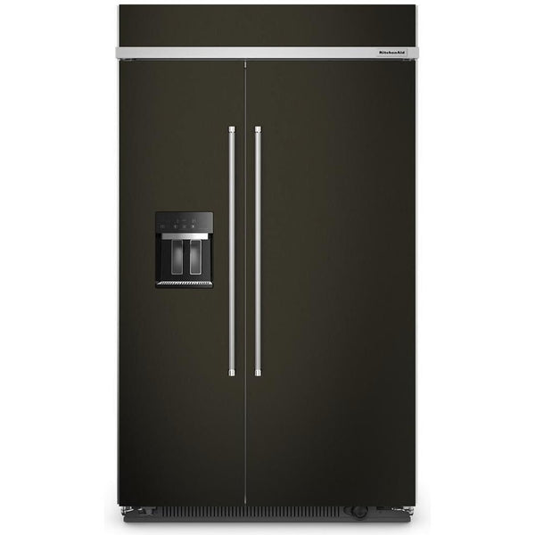  KitchenAid 48-inch, 29.4 cu. ft. Built-in Side-by-Side Refrigerator with External Water and Ice Dispensing System KBSD708MBS IMAGE 1