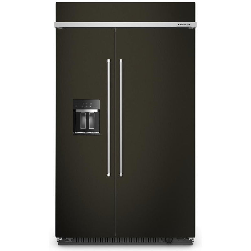  KitchenAid 48-inch, 29.4 cu. ft. Built-in Side-by-Side Refrigerator with External Water and Ice Dispensing System KBSD708MBS IMAGE 1