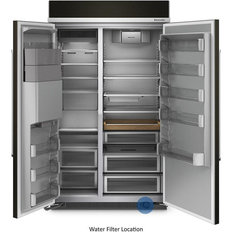  KitchenAid 48-inch, 29.4 cu. ft. Built-in Side-by-Side Refrigerator with External Water and Ice Dispensing System KBSD708MBS IMAGE 2