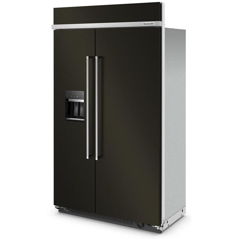  KitchenAid 48-inch, 29.4 cu. ft. Built-in Side-by-Side Refrigerator with External Water and Ice Dispensing System KBSD708MBS IMAGE 3