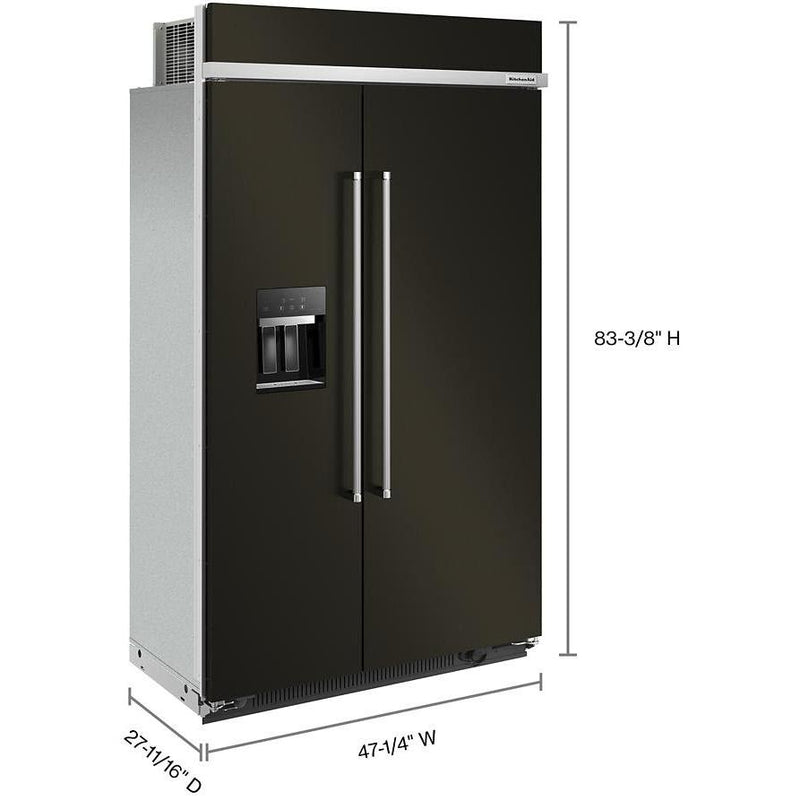  KitchenAid 48-inch, 29.4 cu. ft. Built-in Side-by-Side Refrigerator with External Water and Ice Dispensing System KBSD708MBS IMAGE 7