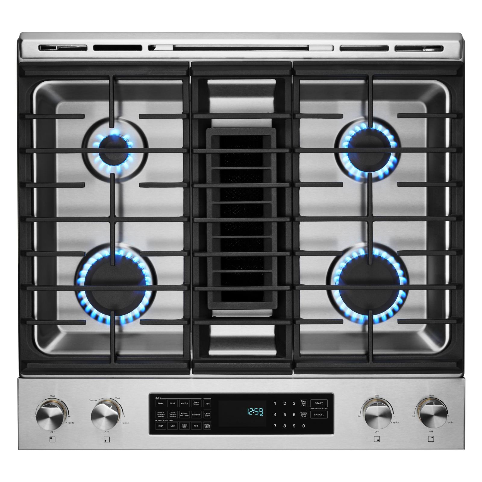  JennAir 30-inch Slide-in Dual Fuel Range with Downdraft Ventilation JDS1750ML IMAGE 3