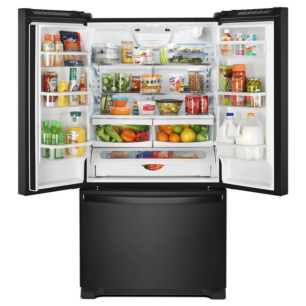  Whirlpool 33-inch, 22.1 cu. ft. Freestanding French 3-Door Refrigerator with Factory Installed Ice Maker WRFF5333PB IMAGE 1