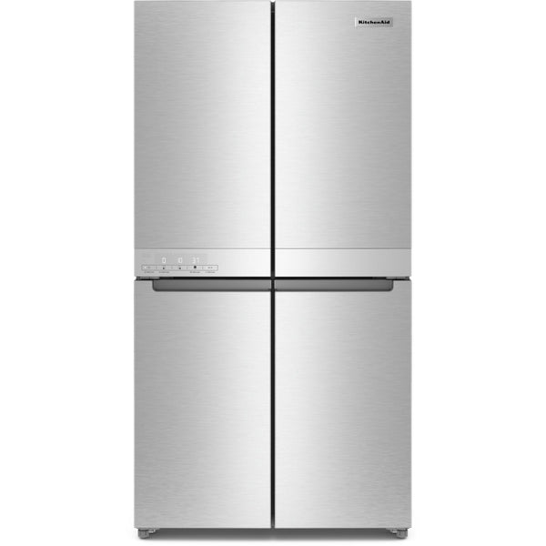  KitchenAid 36-inch, 19.4 cu. ft. Counter-Depth 4-Door Refrigerator with PrintShield™ Finish KRQC506MPS IMAGE 1