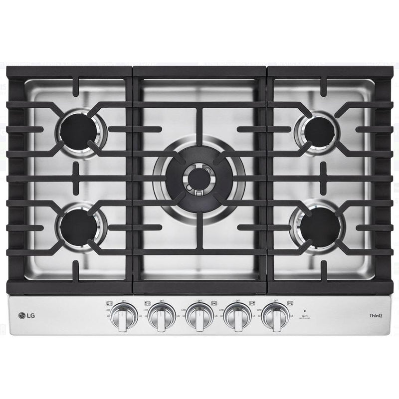  LG 30-inch Built-in Gas Cooktop with ThinQ® Technology CBGJ3027S IMAGE 1