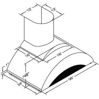  Vent-A-Hood 42-inch Wall Mount Range Hood ZTH-242SS IMAGE 2