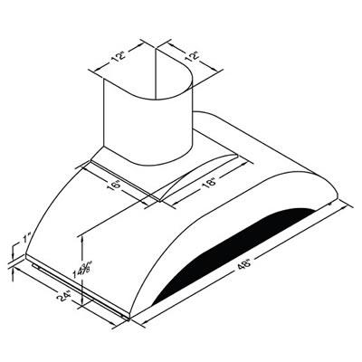  Vent-A-Hood 48-inch Wall Mount Range Hood ZTH-248SS IMAGE 2