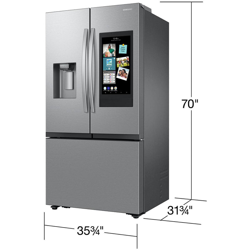  Samsung 36-inch, 25 cu. ft. Counter-Depth French 3-Door Refrigerator with Family Hub™ RF27CG5900SRAC IMAGE 9