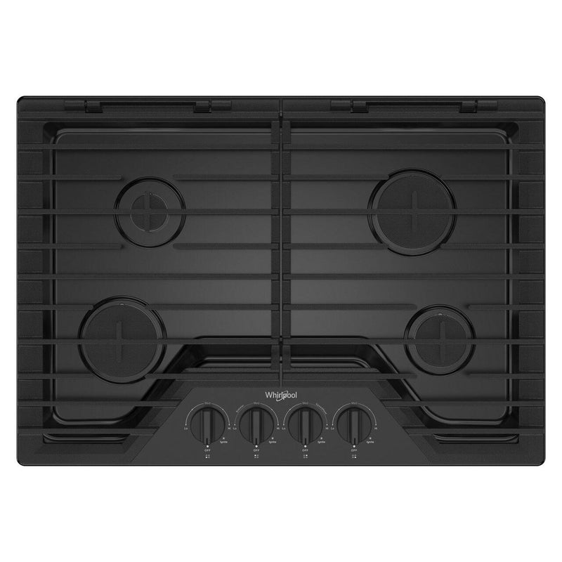  Whirlpool 30-inch Built-in Gas Cooktop with EZ-2-Lift™ Hinged Cast-Iron Grates WCGK5030PB IMAGE 1