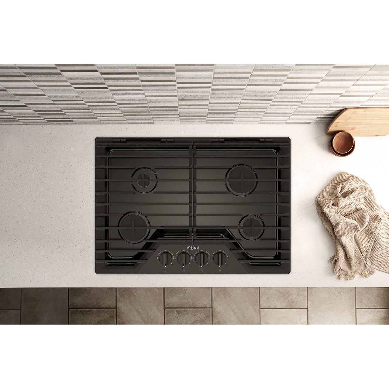  Whirlpool 30-inch Built-in Gas Cooktop with EZ-2-Lift™ Hinged Cast-Iron Grates WCGK5030PB IMAGE 8