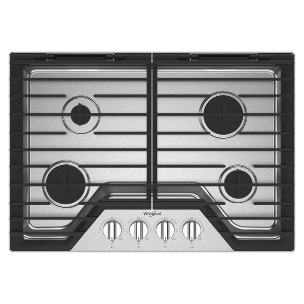  Whirlpool 30-inch Built-in Gas Cooktop with EZ-2-Lift™ Hinged Cast-Iron Grates WCGK5030PS IMAGE 1