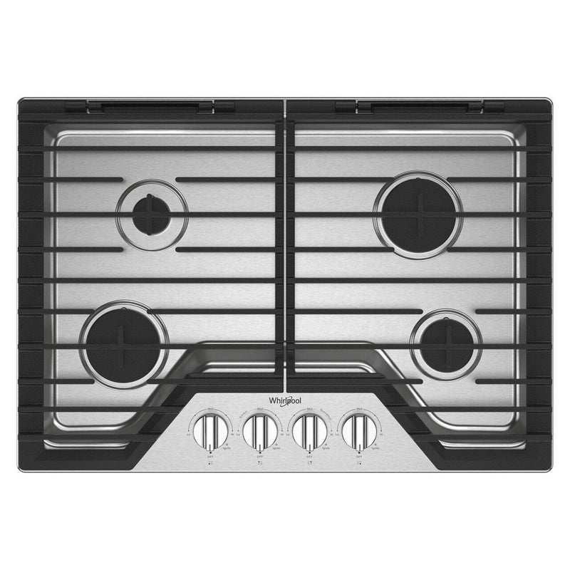  Whirlpool 30-inch Built-in Gas Cooktop with EZ-2-Lift™ Hinged Cast-Iron Grates WCGK5030PS IMAGE 1