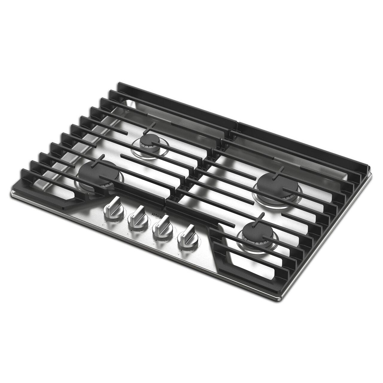  Whirlpool 30-inch Built-in Gas Cooktop with EZ-2-Lift™ Hinged Cast-Iron Grates WCGK5030PS IMAGE 2