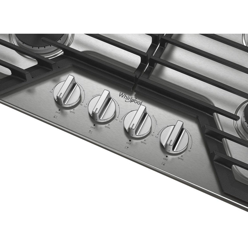  Whirlpool 30-inch Built-in Gas Cooktop with EZ-2-Lift™ Hinged Cast-Iron Grates WCGK5030PS IMAGE 4
