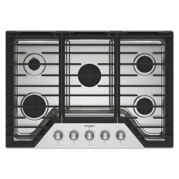  Whirlpool 30-inch Built-in Gas Cooktop with SpeedHeat™ Burner WCGK7030PS IMAGE 1