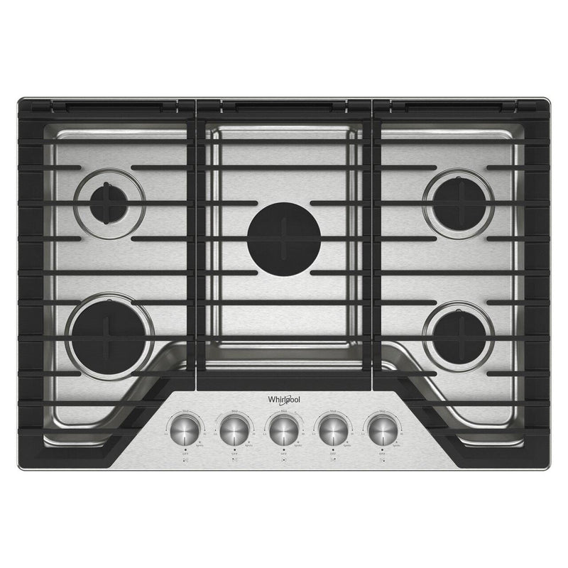  Whirlpool 30-inch Built-in Gas Cooktop with SpeedHeat™ Burner WCGK7030PS IMAGE 1