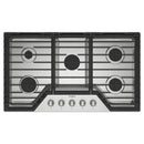  Whirlpool 36-inch Built-in Gas Cooktop with EZ-2-Lift™ Hinged Cast-Iron Grates WCGK7036PS IMAGE 1