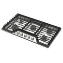  Whirlpool 36-inch Built-in Gas Cooktop with EZ-2-Lift™ Hinged Cast-Iron Grates WCGK7036PS IMAGE 2