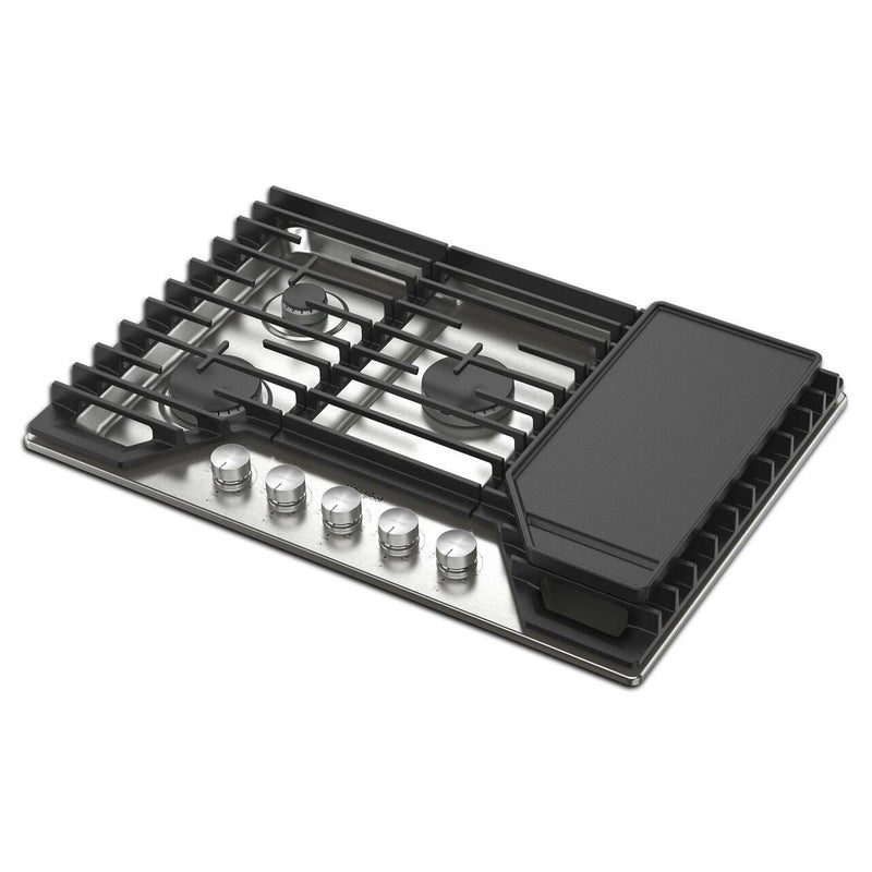  Whirlpool 30-inch Built-in Gas Cooktop with 2-in-1 Hinged Grate to Griddle WCGK7530PS IMAGE 2