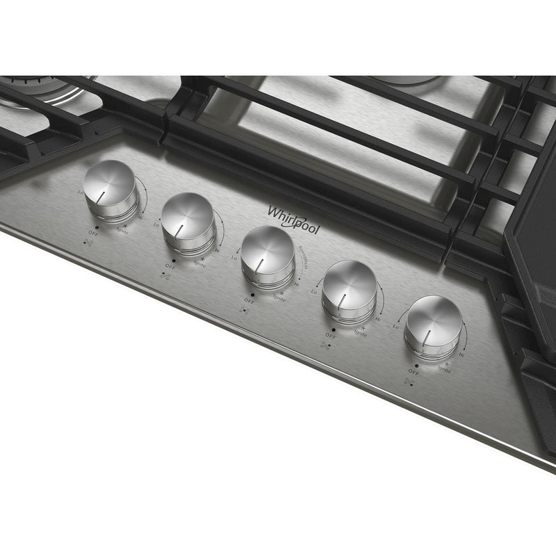  Whirlpool 30-inch Built-in Gas Cooktop with 2-in-1 Hinged Grate to Griddle WCGK7530PS IMAGE 4