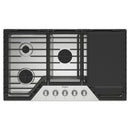  Whirlpool 36-inch Built-in Gas Cooktop with 2-in-1 Hinged Grate to Griddle WCGK7536PS IMAGE 1