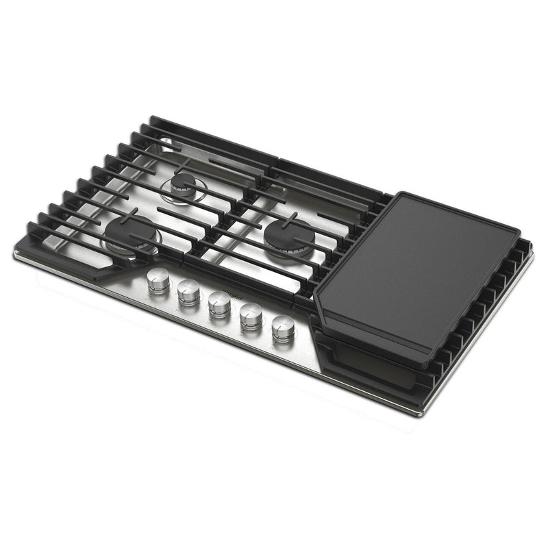  Whirlpool 36-inch Built-in Gas Cooktop with 2-in-1 Hinged Grate to Griddle WCGK7536PS IMAGE 2