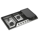  Whirlpool 36-inch Built-in Gas Cooktop with 2-in-1 Hinged Grate to Griddle WCGK7536PS IMAGE 3