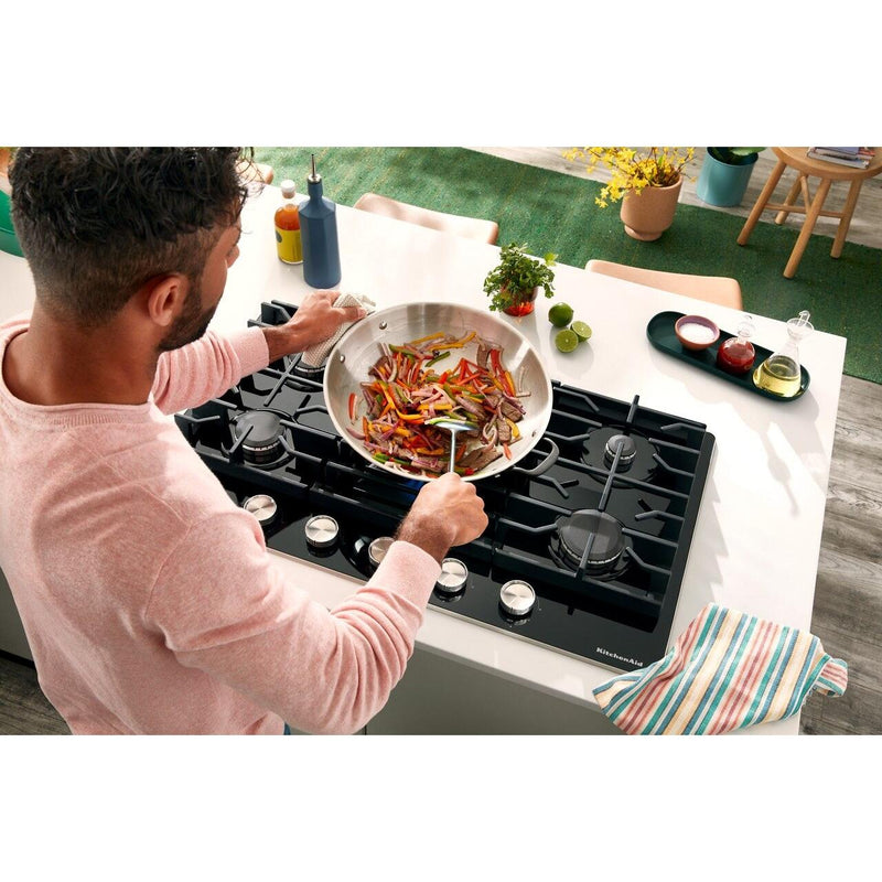  KitchenAid 36-inch Built-in Gas Cooktop with 5 Burners KCGG536PBL IMAGE 12