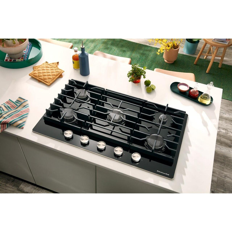  KitchenAid 36-inch Built-in Gas Cooktop with 5 Burners KCGG536PBL IMAGE 13