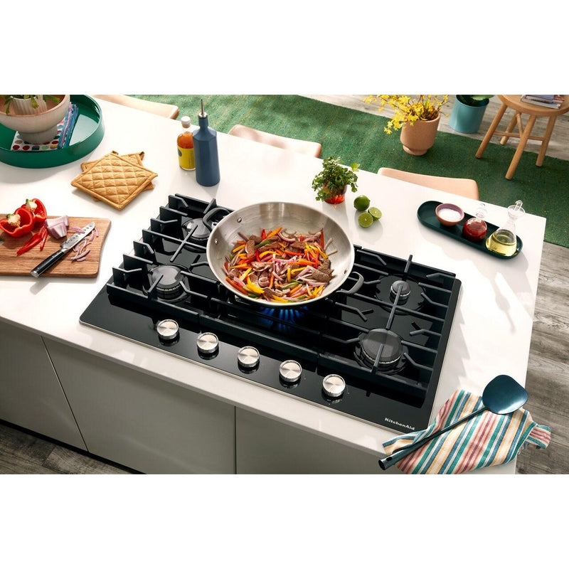  KitchenAid 36-inch Built-in Gas Cooktop with 5 Burners KCGG536PBL IMAGE 17