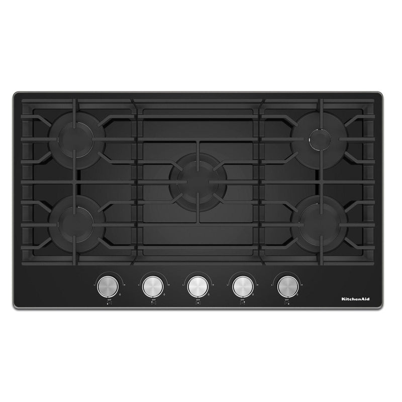  KitchenAid 36-inch Built-in Gas Cooktop with 5 Burners KCGG536PBL IMAGE 1