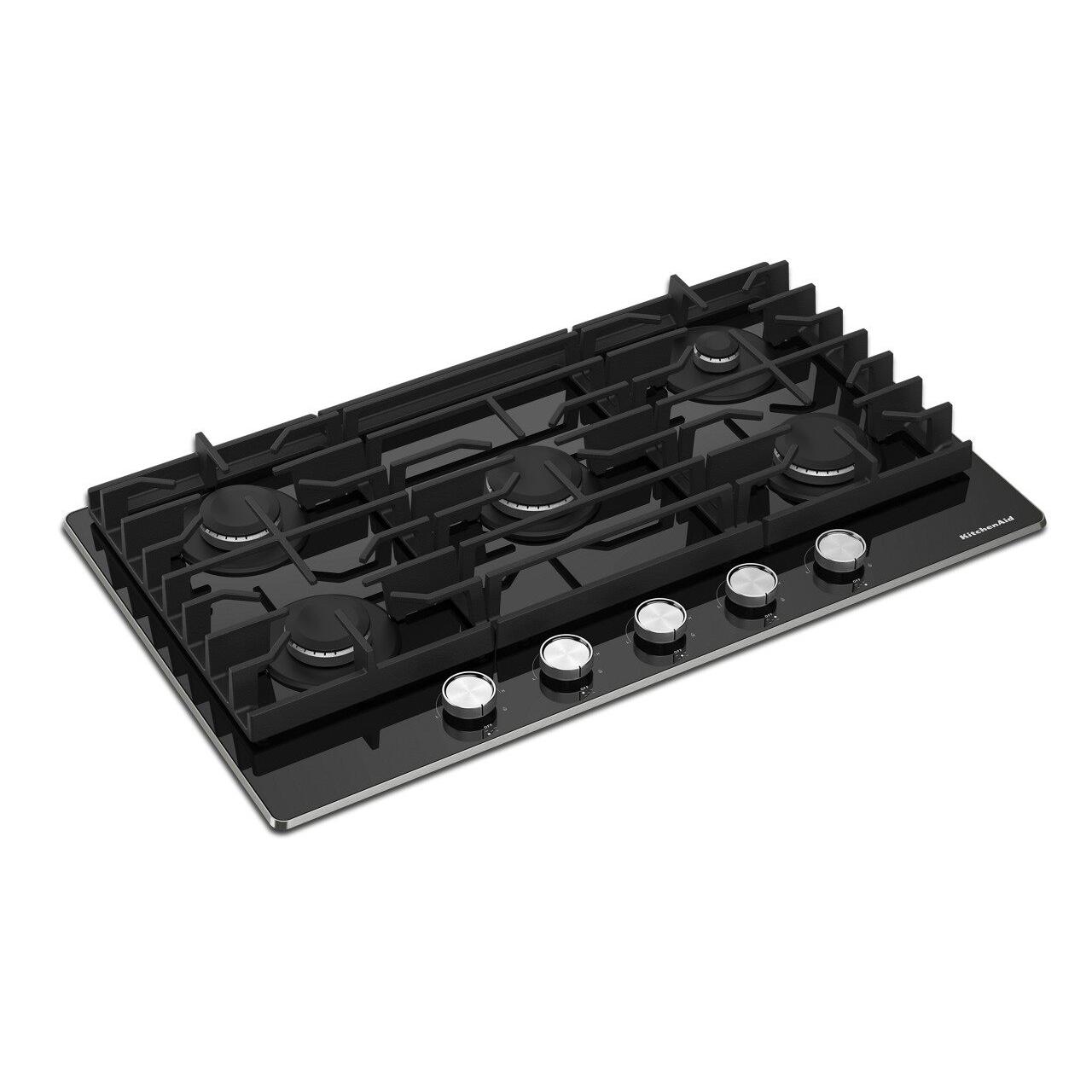  KitchenAid 36-inch Built-in Gas Cooktop with 5 Burners KCGG536PBL IMAGE 2