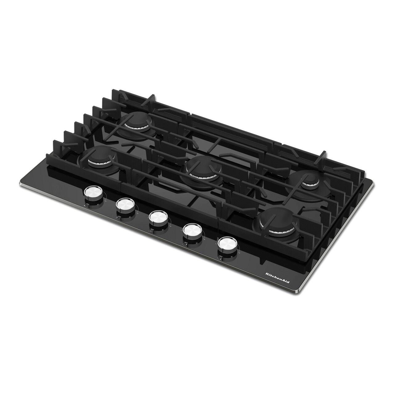  KitchenAid 36-inch Built-in Gas Cooktop with 5 Burners KCGG536PBL IMAGE 3