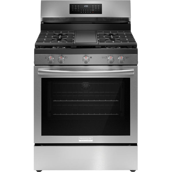  Frigidaire Gallery 30-inch Freestanding Gas Range with Air Fry Technology GCRG3060BF IMAGE 1