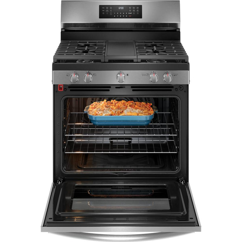  Frigidaire Gallery 30-inch Freestanding Gas Range with Air Fry Technology GCRG3060BF IMAGE 2