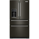  KitchenAid 36-inch French 4-Door Refrigerator with External Water and Ice Dispensing system KRMF536RBS IMAGE 1
