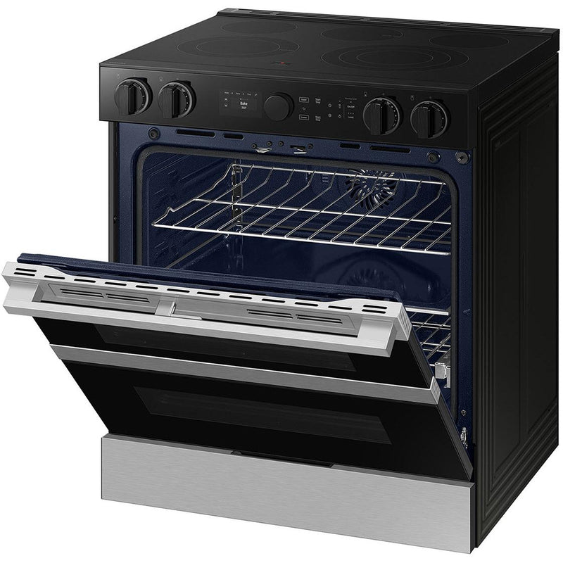  Samsung 30-inch Slide-in Electric Range with Wi-Fi NSE6DG8550SRAC IMAGE 2